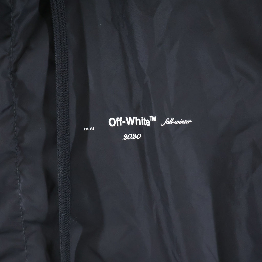 OFF-WHITE(オフホワイト) Unfinished Raincoat ジップアップ アンフィニッシュド レインコート ブラック OMEA171E19E06003