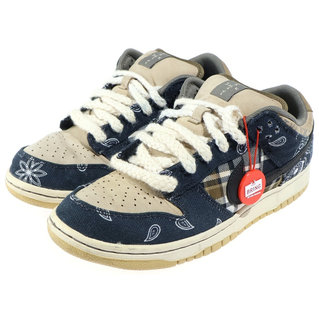 NIKE(ナイキ) ×TRAVIS SCOTT DUNK LOW PRM QS CACTUS JACK トラヴィススコット ダンク カクタスジャック ローカットスニーカー ベージュ/ブラック US7/25.0cm CT5053-001
