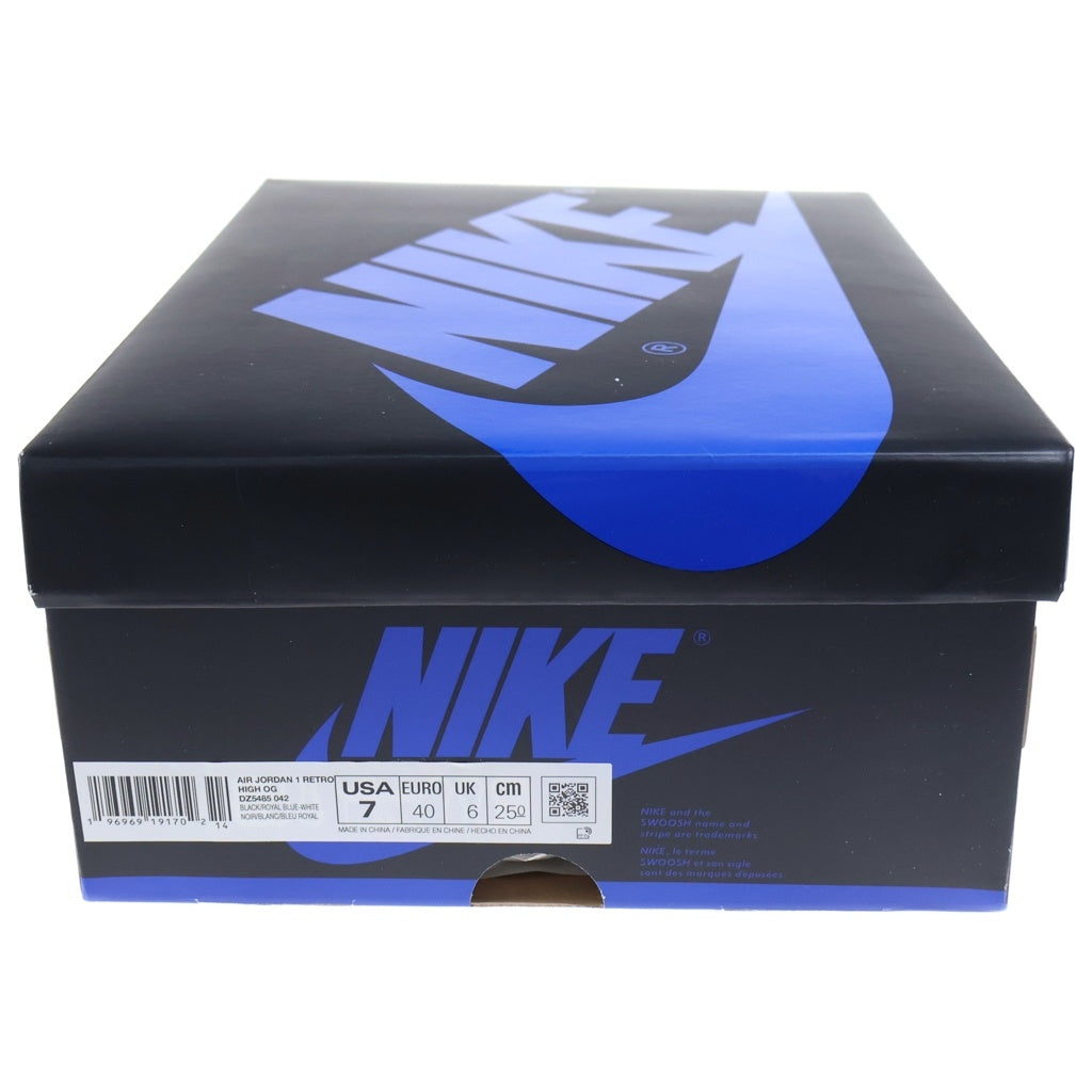 NIKE(ナイキ) AIR JORDAN1 RETRO HIGH OG エアジョーダン1 レトロ ハイ ハイカットスニーカー シューズ ブラック/ブルー US7/25.0cm DZ5485-042