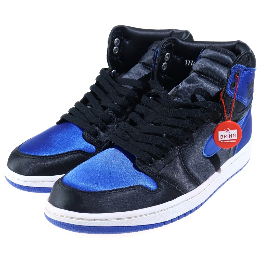 NIKE(ナイキ) AIR JORDAN1 RETRO HIGH OG SATIN ROYAL エアジョーダン レトロ ハイ サテンロイヤル ハイカットスニーカー シューズ ブラック/ブルー US9/27.0cm 921193-007