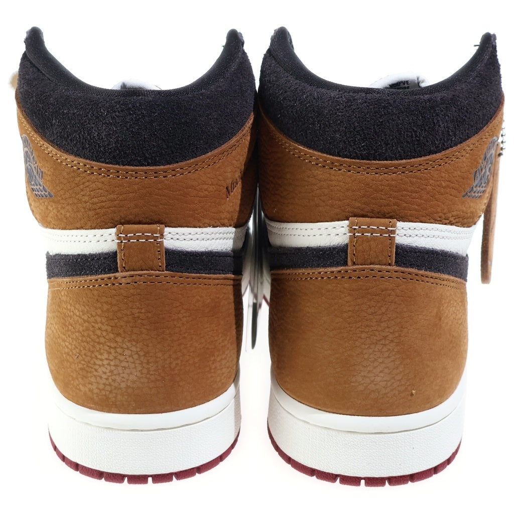 NIKE(ナイキ) AIR JORDAN1 RETRO HIGH OG LOVE LETTER エアジョーダン1 レトロ ハイ ラブレター ハイカットスニーカー シューズ ブラウン/ホワイト US10/28.0cm DZ5485-201