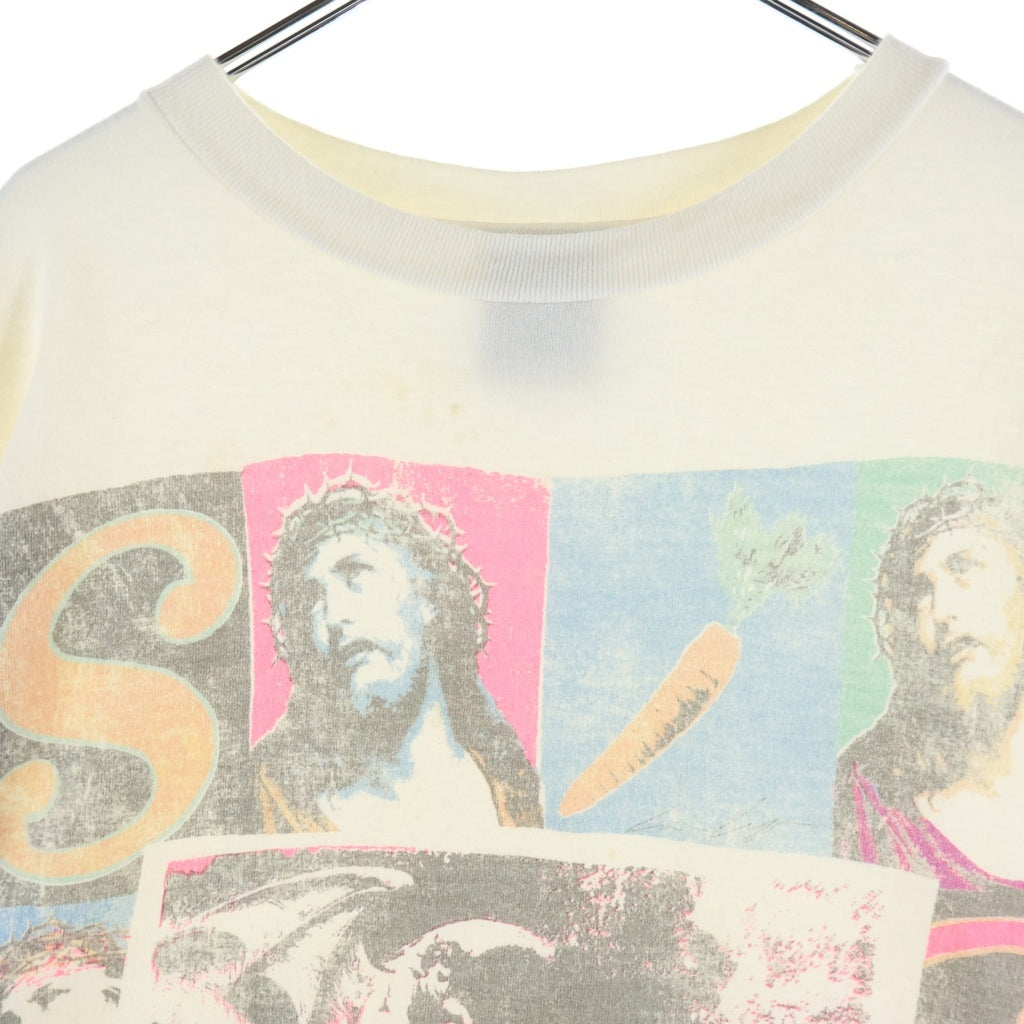 SAINT MICHAEL(セントマイケル) SW SS TEE / VEGES SM-YS8-0000-C15 フロント プリントクルーネック半袖Tシャツ カットソー ホワイト