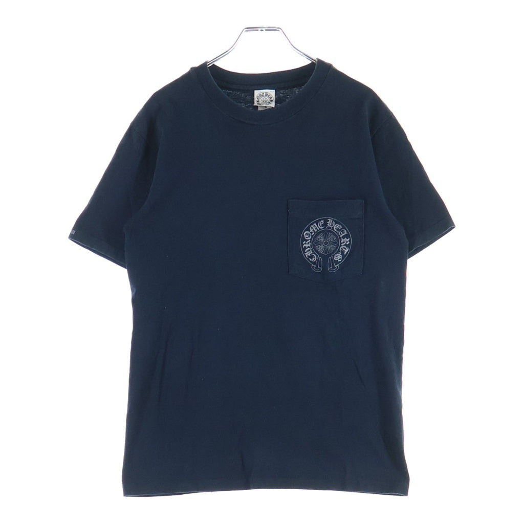 CHROME HEARTS(クロムハーツ) OLD S/S オールド バックセメタリークロスプリント ワンポケット 半袖Tシャツ カットソー ネイビー