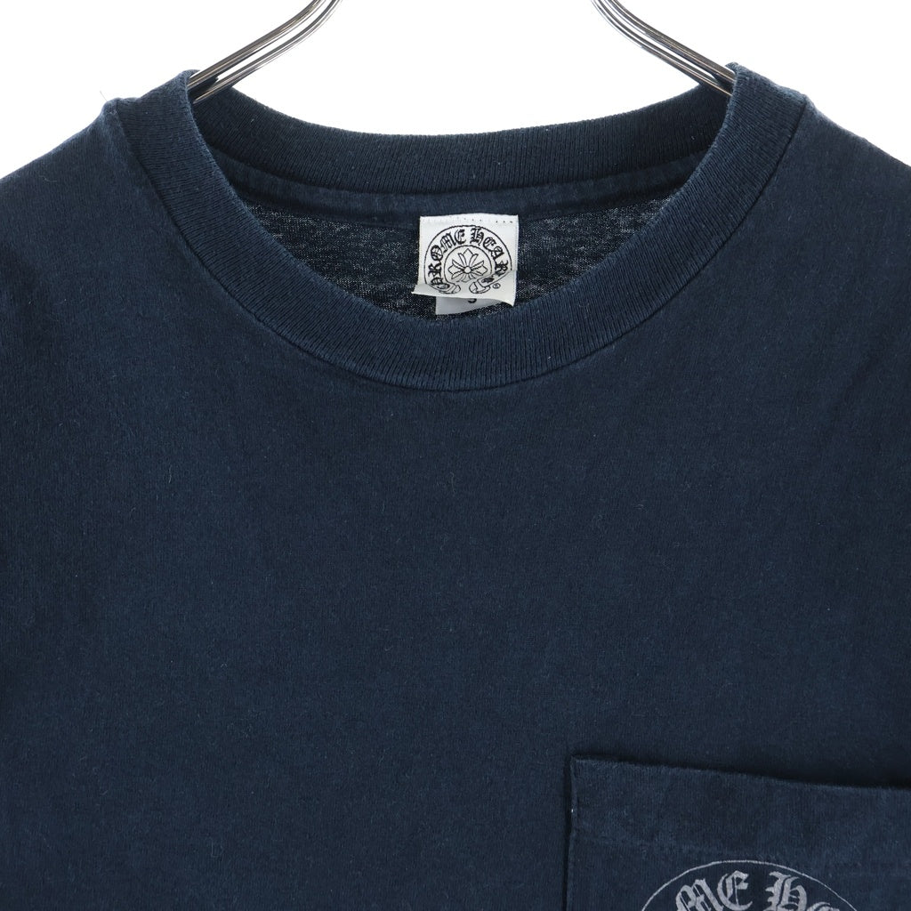 CHROME HEARTS(クロムハーツ) OLD S/S オールド バックセメタリークロスプリント ワンポケット 半袖Tシャツ カットソー ネイビー