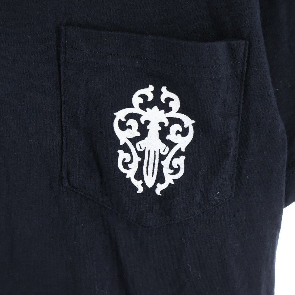 CHROME HEARTS(クロムハーツ) OLD S/S オールド ヴァインダガー バックホースシュープリント ワンポケット 半袖Tシャツ カットソー ブラック