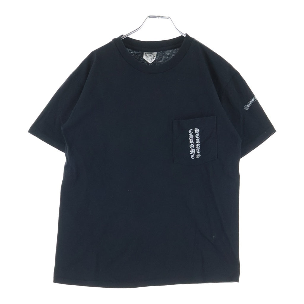 CHROME HEARTS(クロムハーツ) OLD バックスクロールロゴ ワンポケット 半袖Tシャツ カットソー ブラック