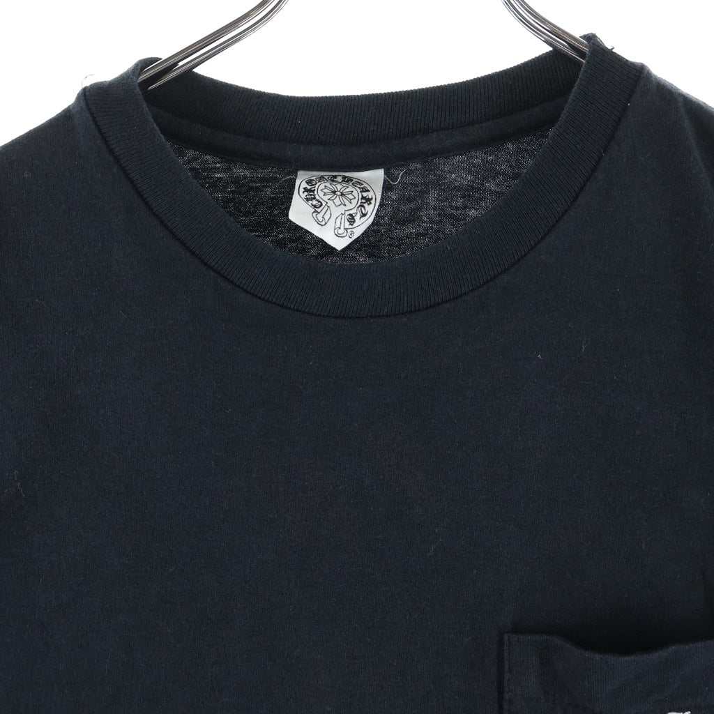 CHROME HEARTS(クロムハーツ) OLD バックスクロールロゴ ワンポケット 半袖Tシャツ カットソー ブラック