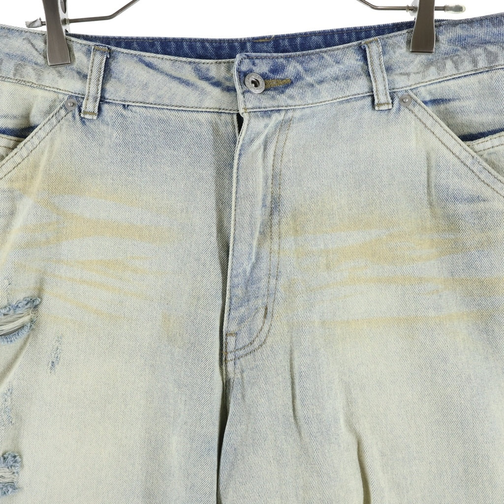 FR(13)NDS(フレンズ) BUGGY DENIM ダメージ加工 ジップフライ バギーデニムパンツ インディゴブルー 250913-1-RF