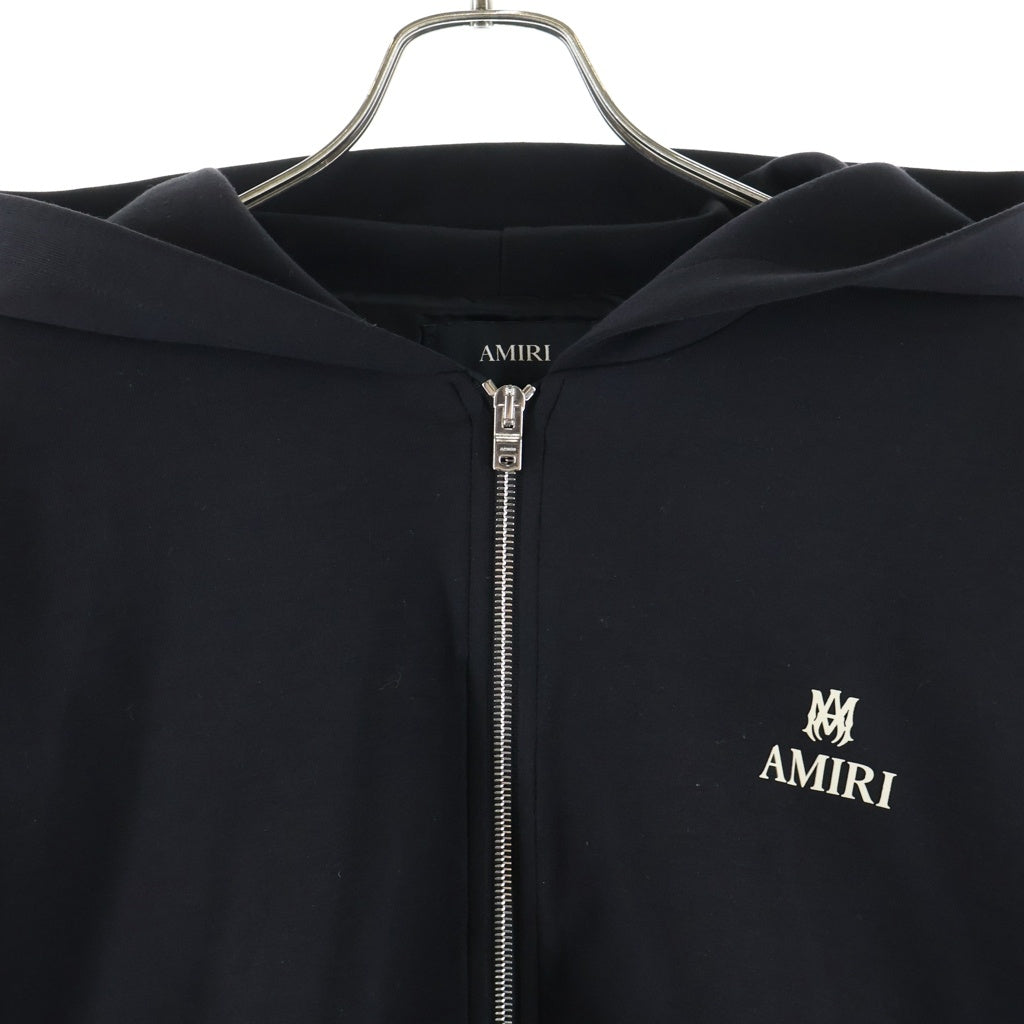 AMIRI(アミリ) MA Logo Zip Up Hoodie フロントロゴ フーディー ジップアップパーカー ブラック AMOUJA1008