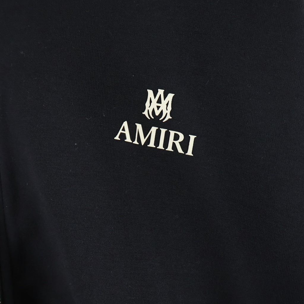 AMIRI(アミリ) MA Logo Zip Up Hoodie フロントロゴ フーディー ジップアップパーカー ブラック AMOUJA1008