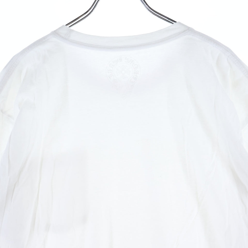 CHROME HEARTS(クロムハーツ) NECK LOGO S/S TEE ネックロゴプリント クルーネック半袖Tシャツ カットソー ホワイト/パープル