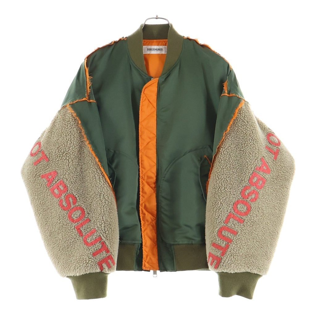 DISCOVERED(ディスカバード) 22AW BOA SLEEVE MA-1 ジップアップ ボアスリーブ 切り返し MA-1ジャケット ブラウン/カーキ DC-AW22-BL-03