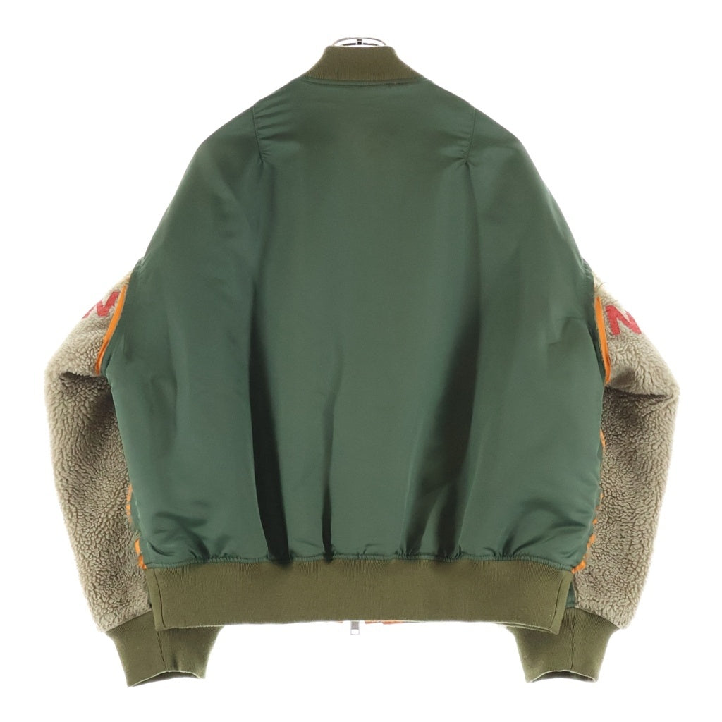 DISCOVERED(ディスカバード) 22AW BOA SLEEVE MA-1 ジップアップ ボアスリーブ 切り返し MA-1ジャケット ブラウン/カーキ DC-AW22-BL-03