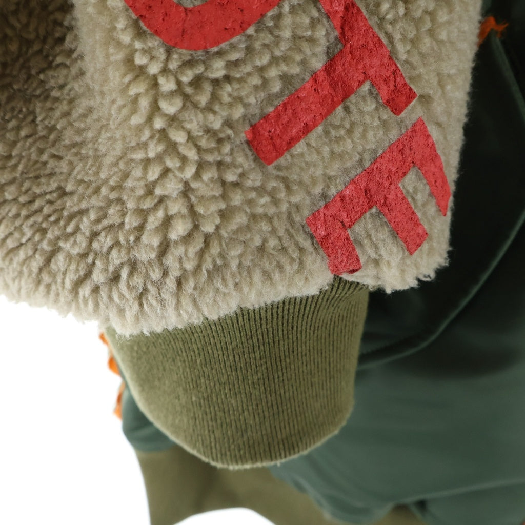 DISCOVERED(ディスカバード) 22AW BOA SLEEVE MA-1 ジップアップ ボアスリーブ 切り返し MA-1ジャケット ブラウン/カーキ DC-AW22-BL-03