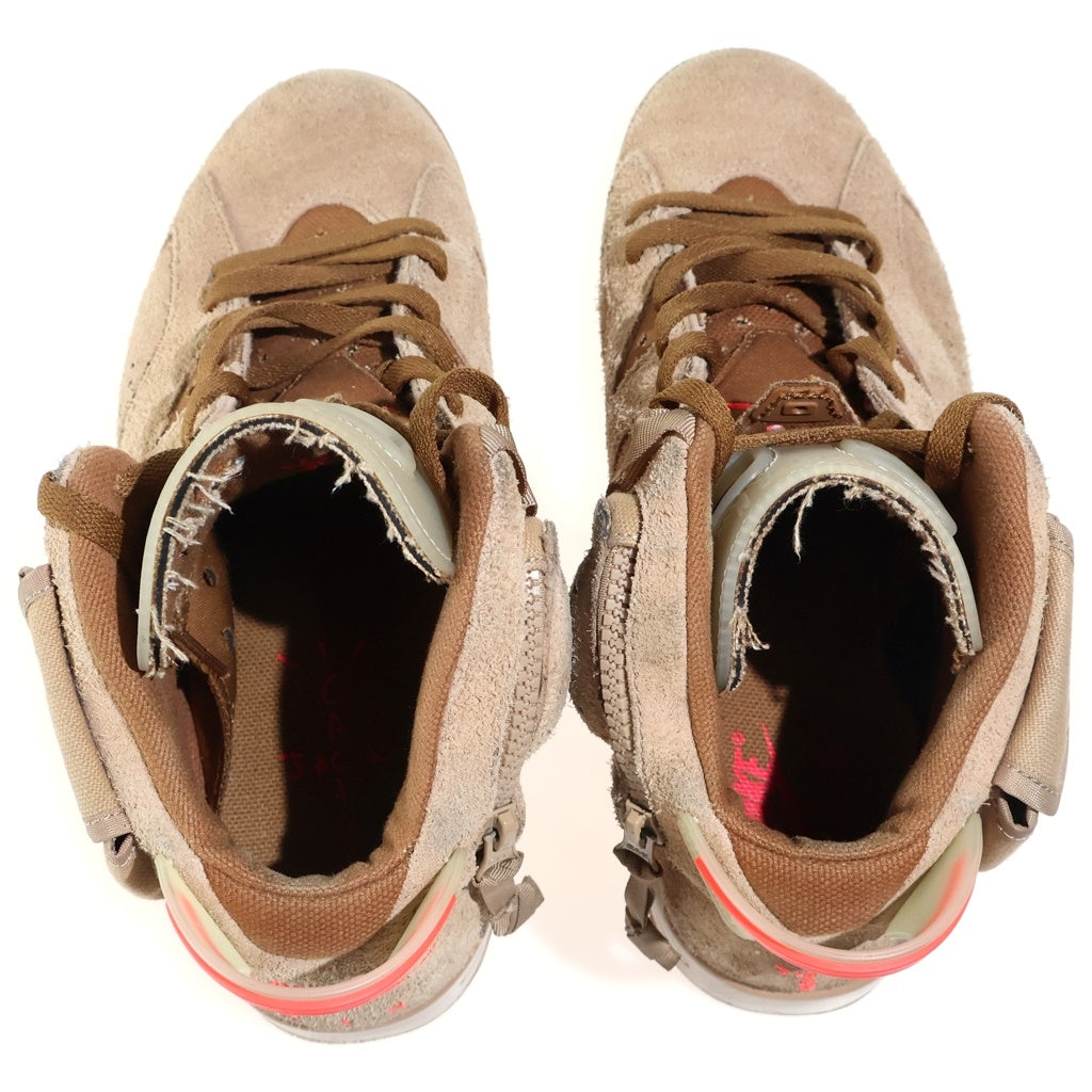 NIKE(ナイキ) ×TRAVIS SCOTT AIR JORDAN 6 RETRO SP BRITISH KAHKI トラヴィススコット エアジョーダン6 ハイカットスニーカー US9.5/27.5cm DH0690-200