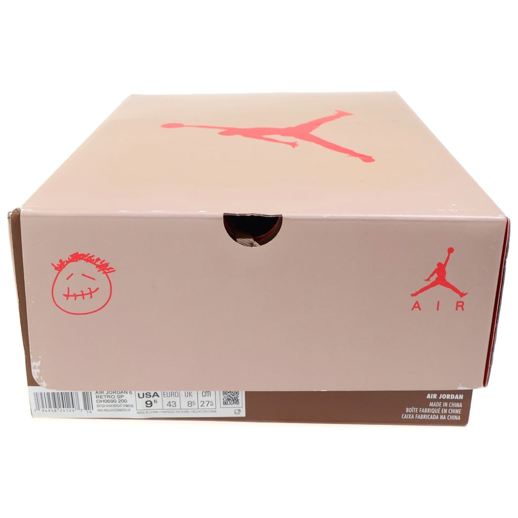 NIKE(ナイキ) ×TRAVIS SCOTT AIR JORDAN 6 RETRO SP BRITISH KAHKI トラヴィススコット エアジョーダン6 ハイカットスニーカー US9.5/27.5cm DH0690-200