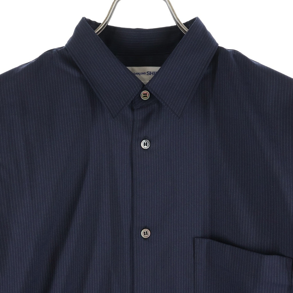 COMME des GARCONS SHIRT(コムデギャルソンシャツ) 26AW NARROW CLASSIC SHIRT ストライプ柄 ナロー クラシック ボタンダウン 長袖シャツ ネイビー FR-B502