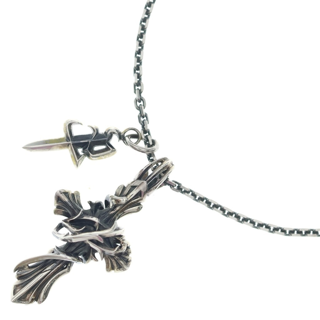 Personal Jesus(パーソナルジーザス) PJ DAGGER X THORN CROSS DOUBLE CHARM PJダガー ソーンクロス ダブルチャーム ネックレス シルバー