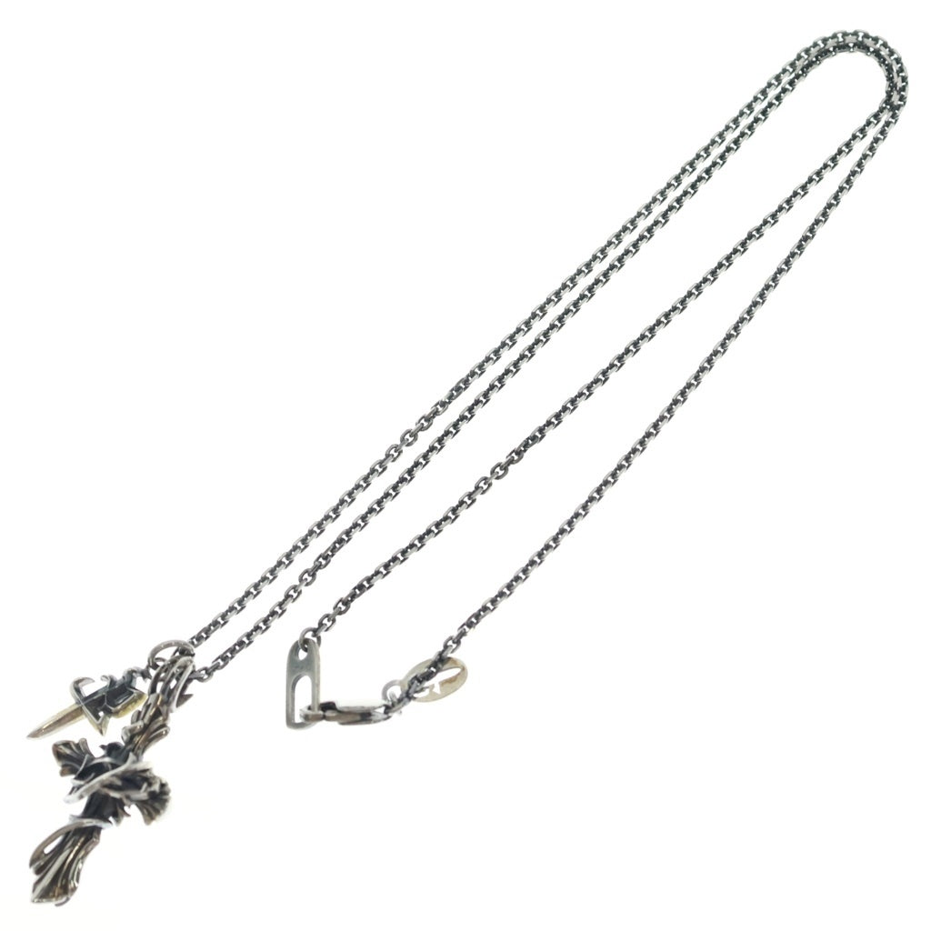 Personal Jesus(パーソナルジーザス) PJ DAGGER X THORN CROSS DOUBLE CHARM PJダガー ソーンクロス ダブルチャーム ネックレス シルバー