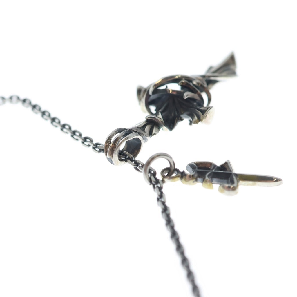Personal Jesus(パーソナルジーザス) PJ DAGGER X THORN CROSS DOUBLE CHARM PJダガー ソーンクロス ダブルチャーム ネックレス シルバー