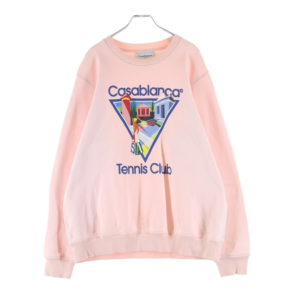 CASABLANCA(カサブランカ) LA Joueuse Sweatshirt テニスクラブ クルーネック 長袖スウェット トレーナー ピンク MF23-JTP-001-12