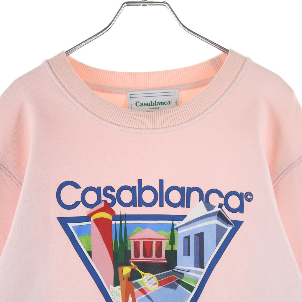 CASABLANCA(カサブランカ) LA Joueuse Sweatshirt テニスクラブ クルーネック 長袖スウェット トレーナー ピンク MF23-JTP-001-12