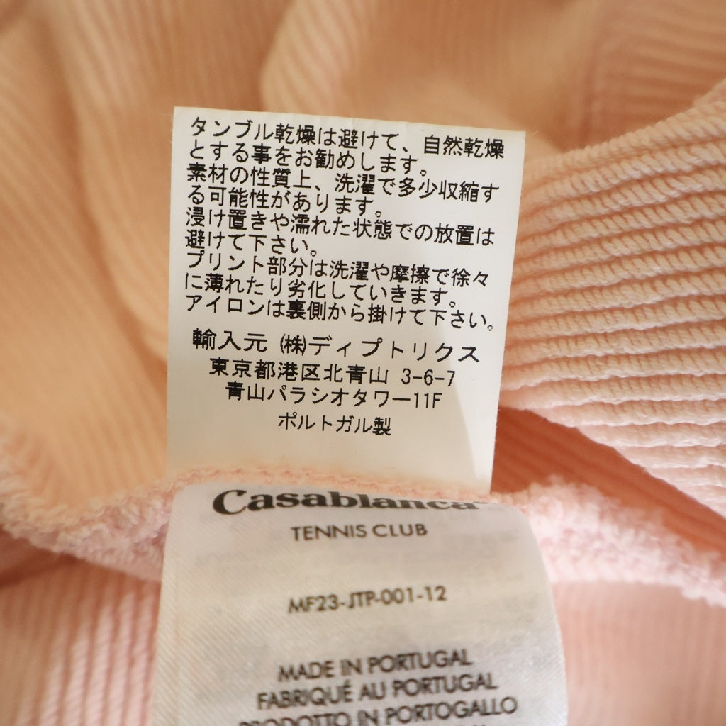CASABLANCA(カサブランカ) LA Joueuse Sweatshirt テニスクラブ クルーネック 長袖スウェット トレーナー ピンク MF23-JTP-001-12