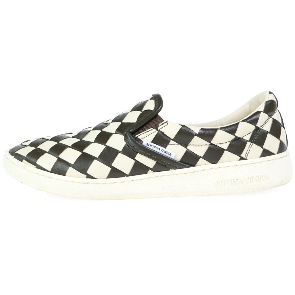 BOTTEGA VENETA(ボッテガヴェネタ) Sawyer Sneaker イントレチャート スリッポン ローカットスニーカー ブラック/ホワイト 775320V3HB49046