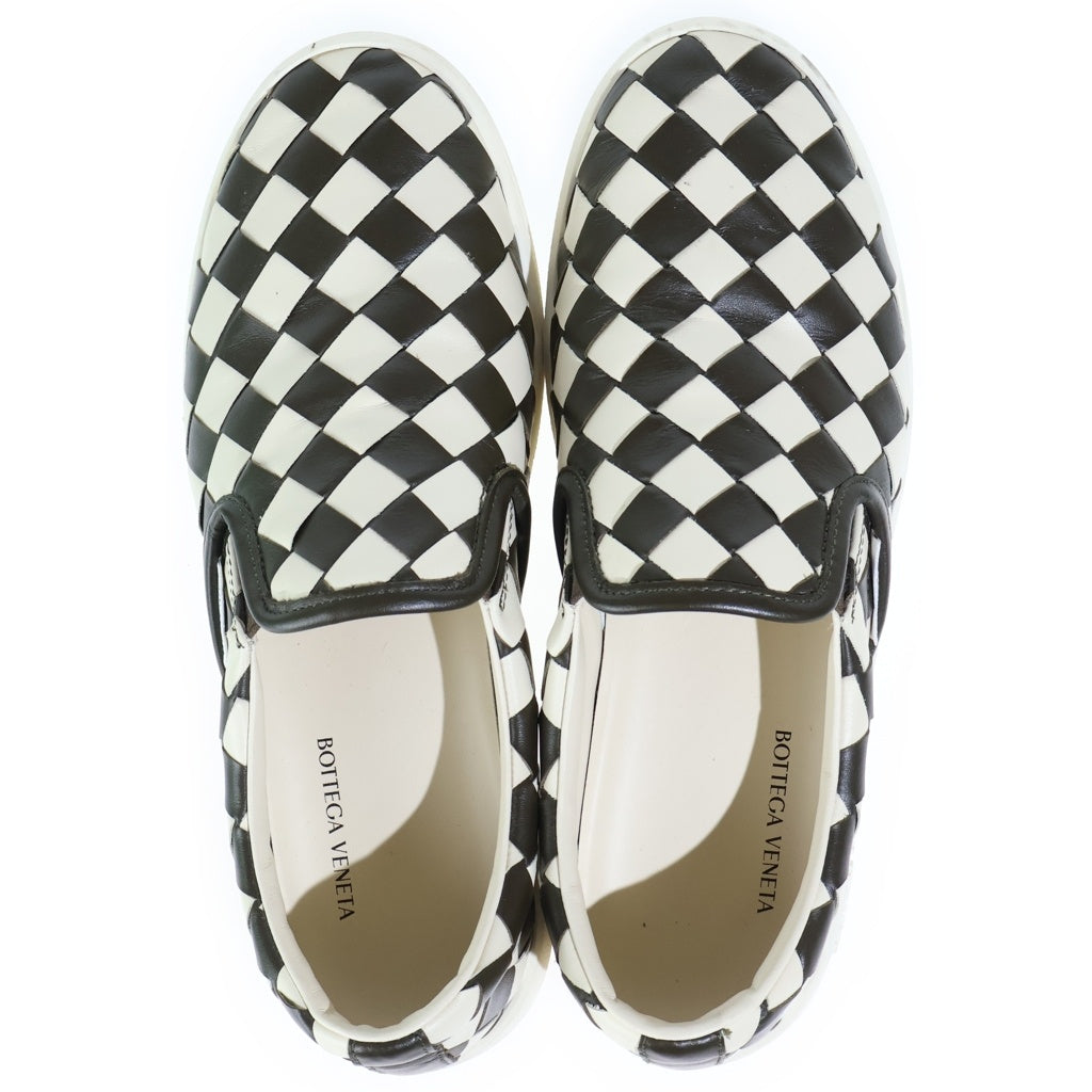 BOTTEGA VENETA(ボッテガヴェネタ) Sawyer Sneaker イントレチャート スリッポン ローカットスニーカー ブラック/ホワイト 775320V3HB49046