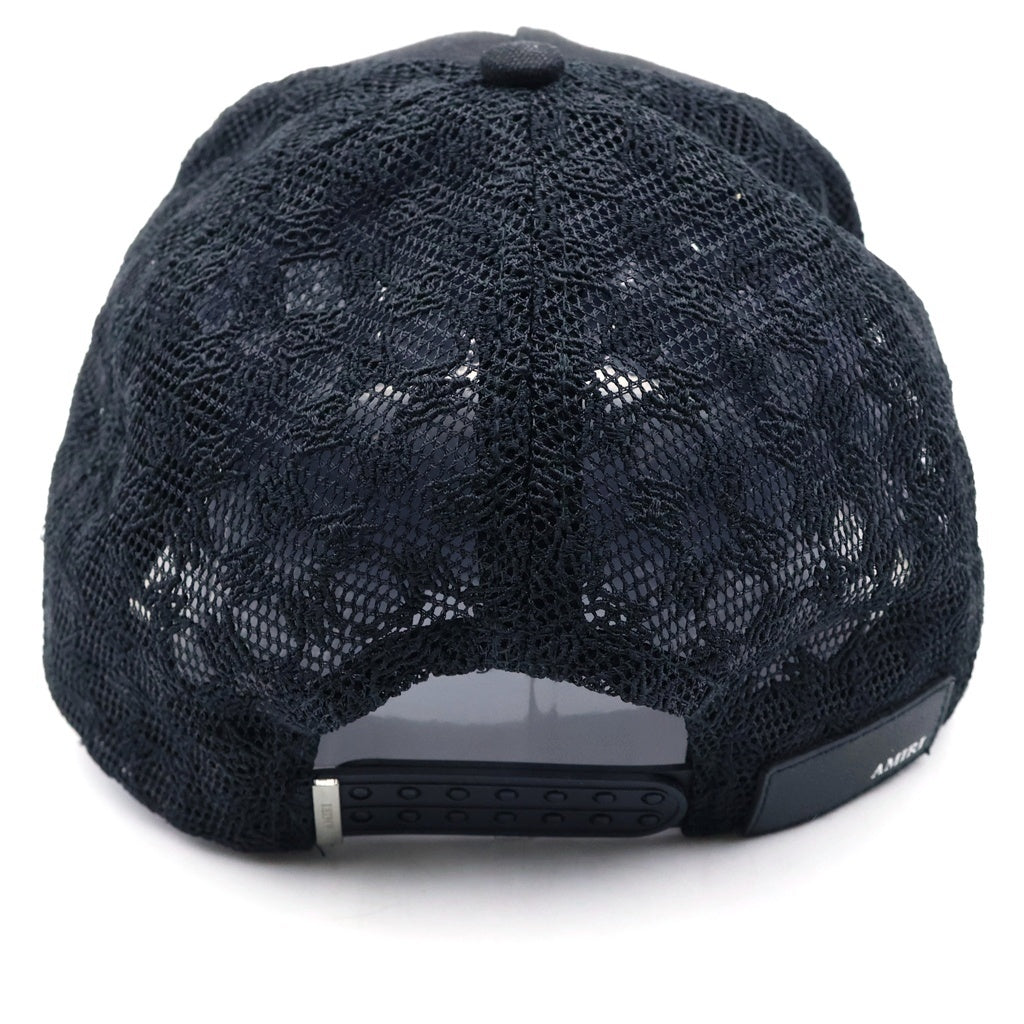 AMIRI(アミリ) MA FULL CANVAS HAT ロゴ刺繍 トラッカーメッシュキャップ ブラック AM326HE001
