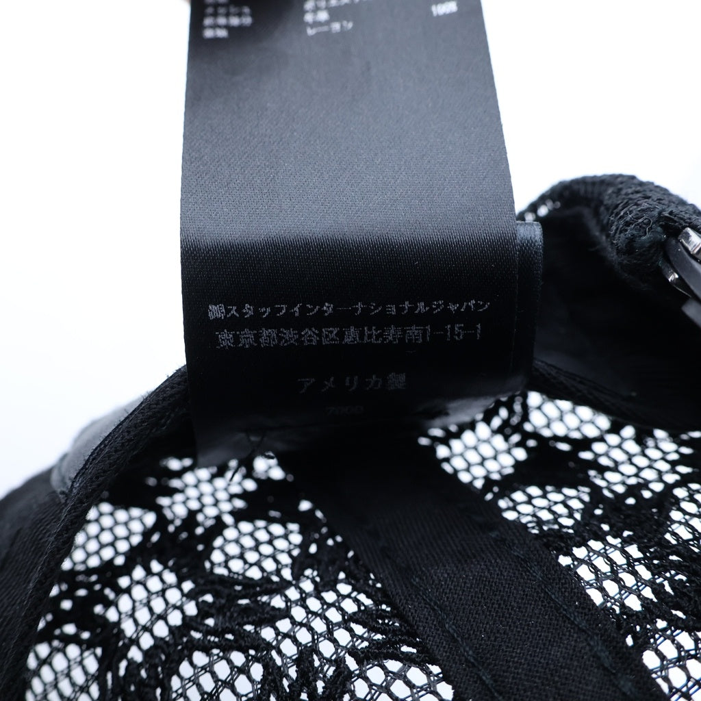 AMIRI(アミリ) MA FULL CANVAS HAT ロゴ刺繍 トラッカーメッシュキャップ ブラック AM326HE001