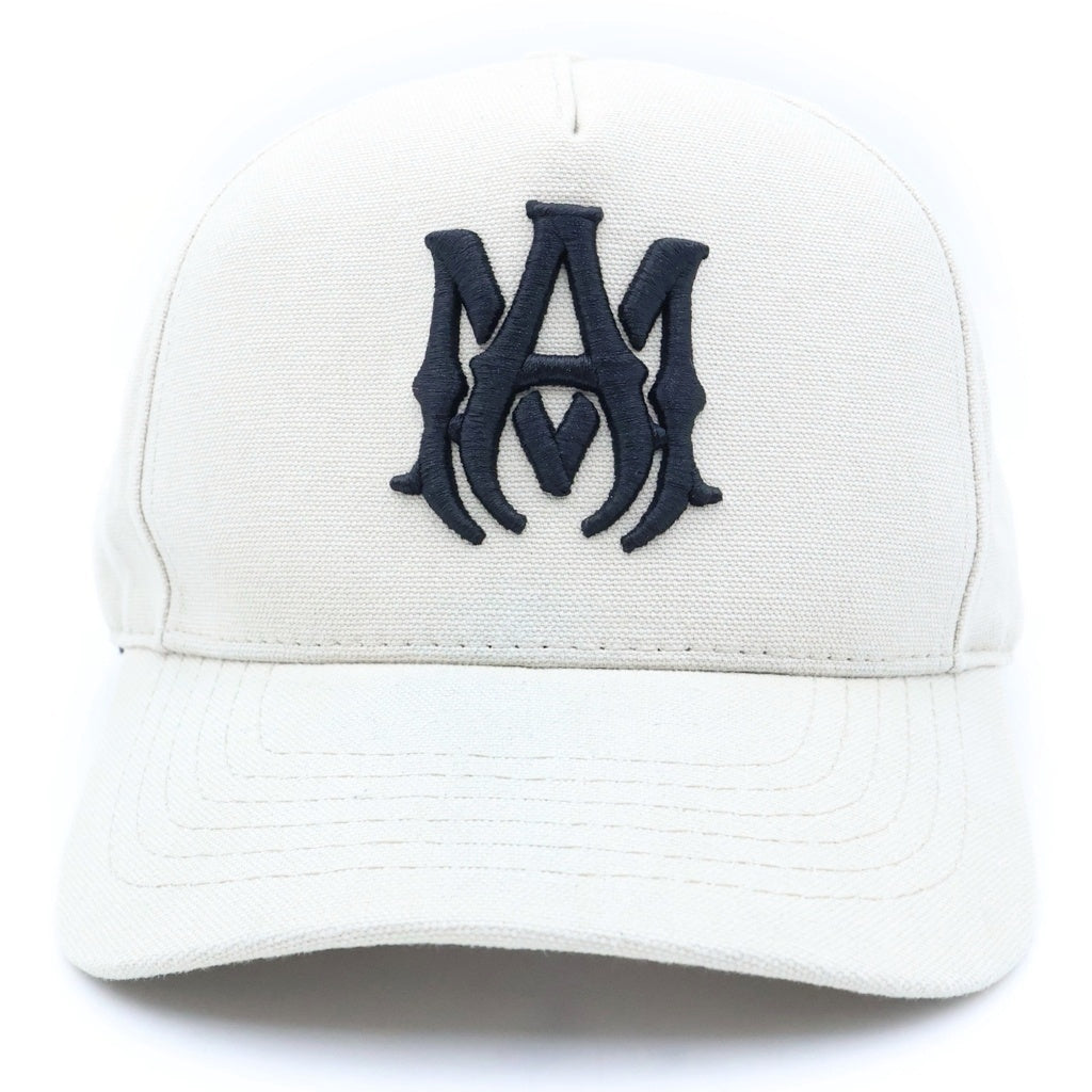 AMIRI(アミリ) MA FULL CANVAS HAT ALABASTER CAP ロゴ刺繍 トラッカーキャップ アイボリー RN 150712