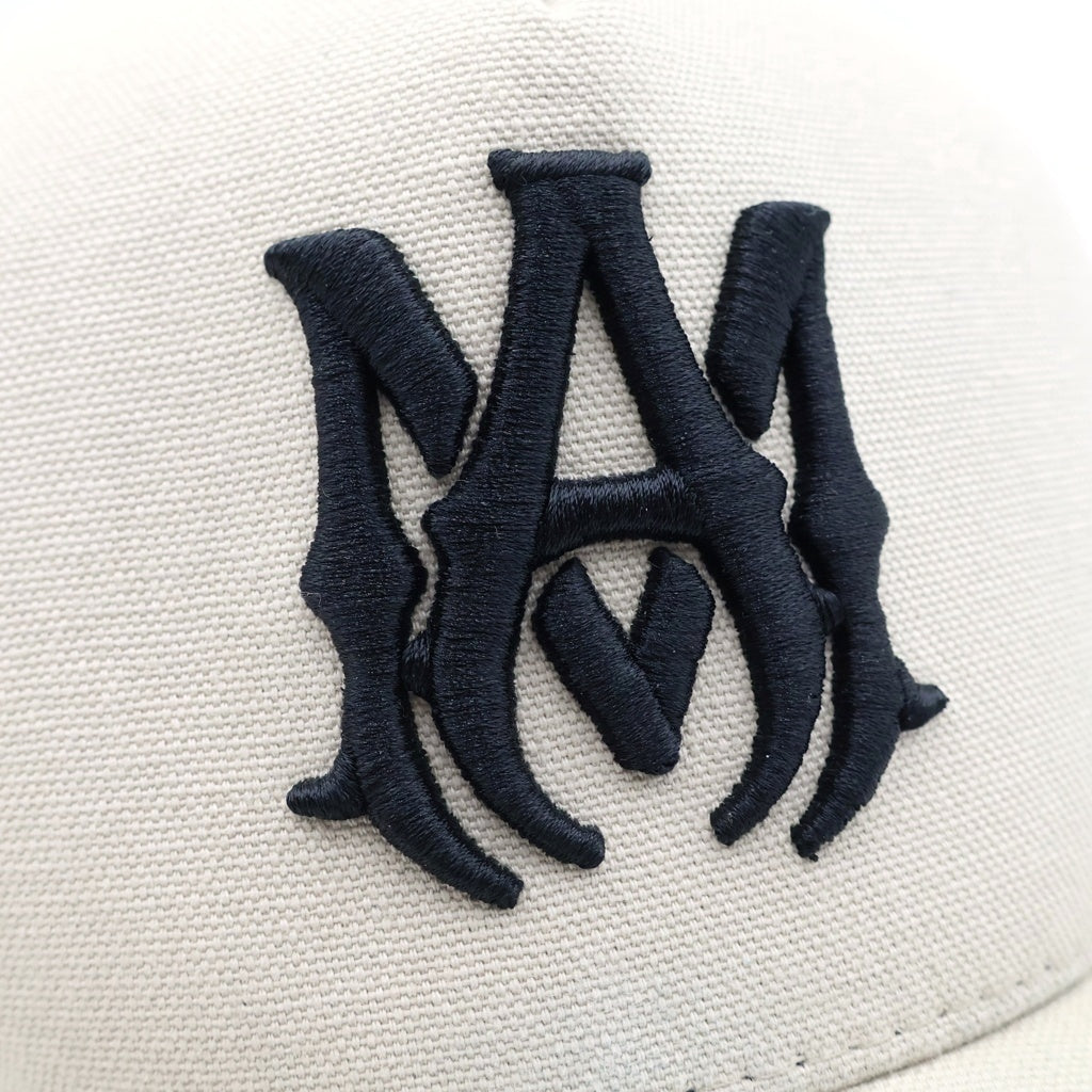 AMIRI(アミリ) MA FULL CANVAS HAT ALABASTER CAP ロゴ刺繍 トラッカーキャップ アイボリー RN 150712