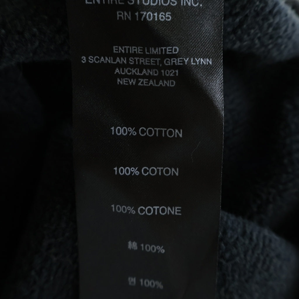 entire studios(エンタイア スタジオ) FULL SWEATPANT ウォッシュド加工 スウェットパンツ ブラック UNU-25-3014