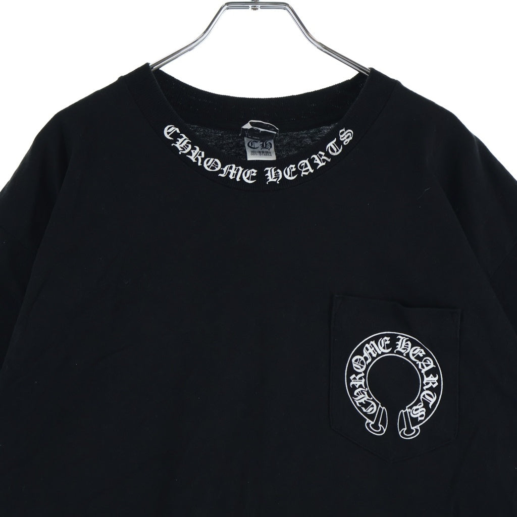 CHROME HEARTS(クロムハーツ) OLD FLORAL CROSS S/S TEE バックフローラルクロスプリント クルーネック半袖Tシャツカットソー ブラック