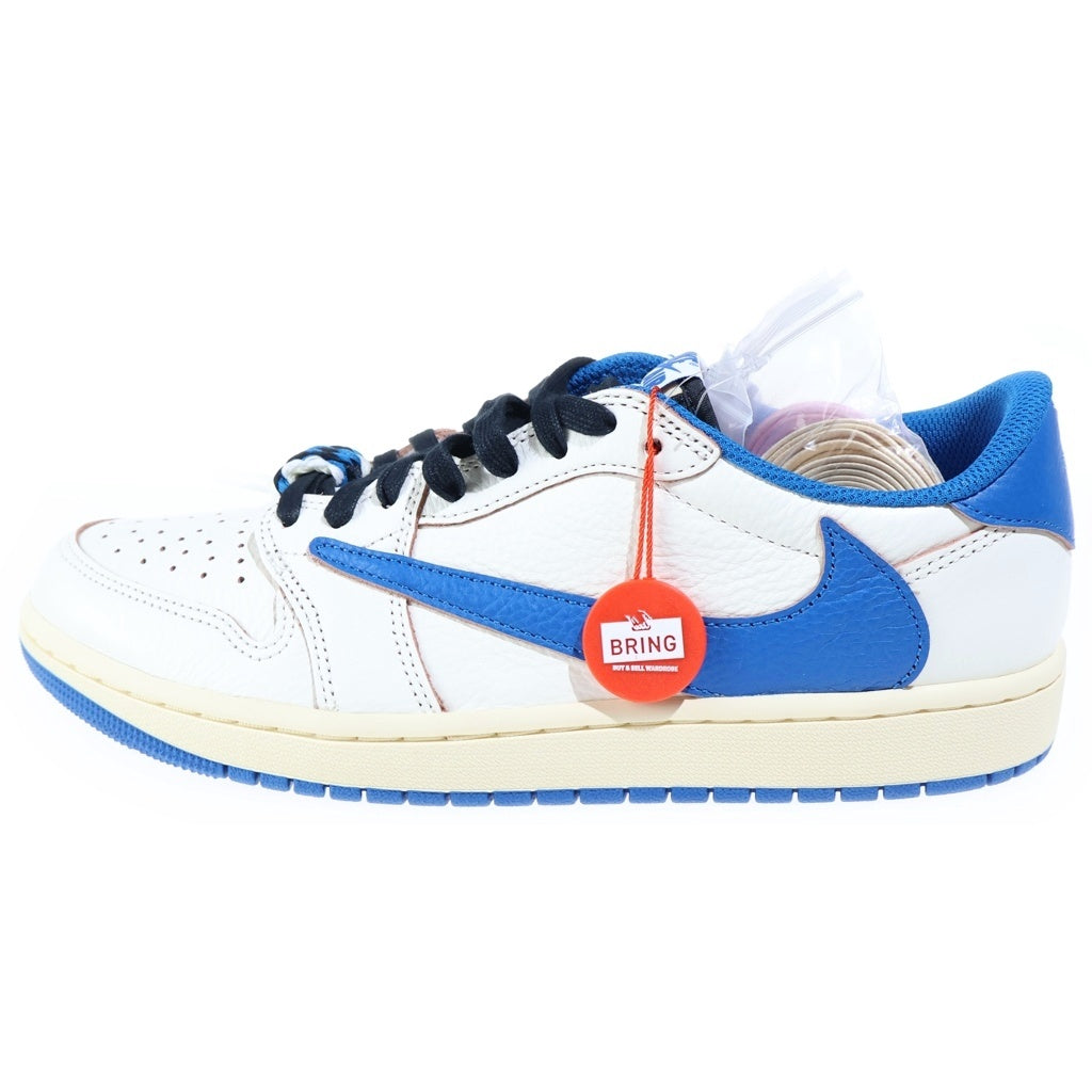 NIKE(ナイキ) ×TRAVIS SCOTT FRAGMENT DESIGN AIR JORDAN LOW トラヴィススコット フラグメント エアジョーダン 1 ローカットスニーカー ホワイト/ブルー US9.5/27.5cm DM7866-104
