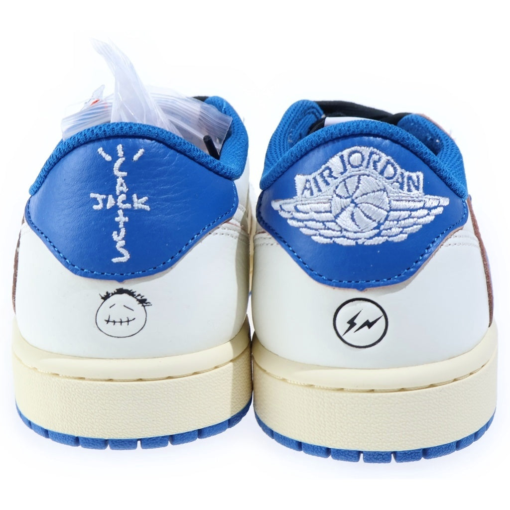 NIKE(ナイキ) ×TRAVIS SCOTT FRAGMENT DESIGN AIR JORDAN LOW トラヴィススコット フラグメント エアジョーダン 1 ローカットスニーカー ホワイト/ブルー US9.5/27.5cm DM7866-104