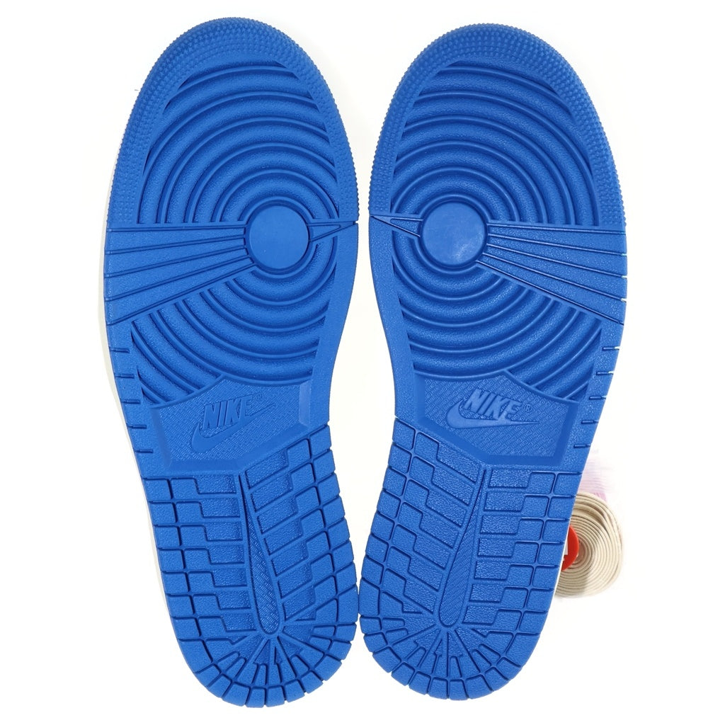 NIKE(ナイキ) ×TRAVIS SCOTT FRAGMENT DESIGN AIR JORDAN LOW トラヴィススコット フラグメント エアジョーダン 1 ローカットスニーカー ホワイト/ブルー US9.5/27.5cm DM7866-104
