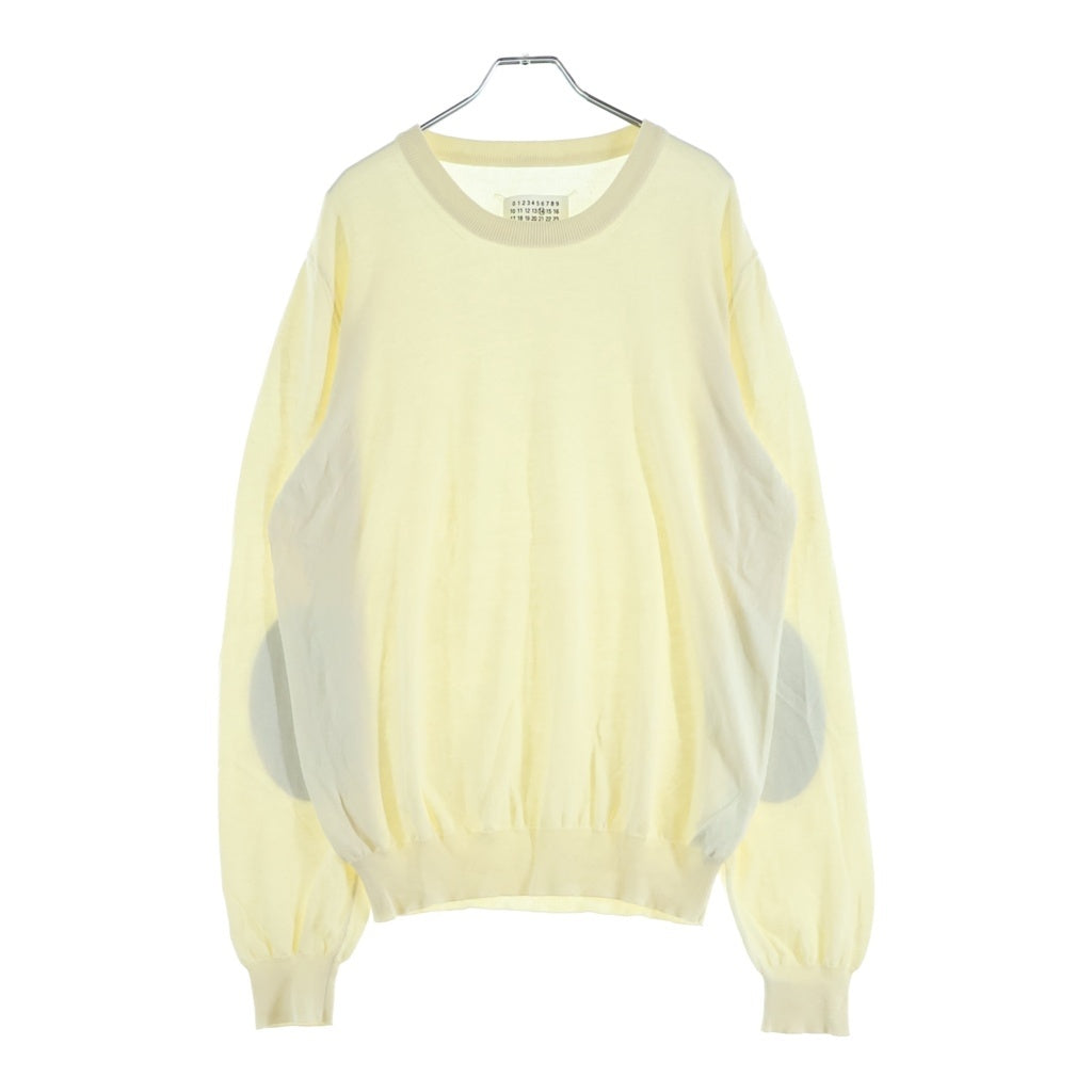 Maison Margiela(メゾンマルジェラ) 18SS エルボーパッチ クルーネック ニットセーター アイボリー S30HB0004 S16312