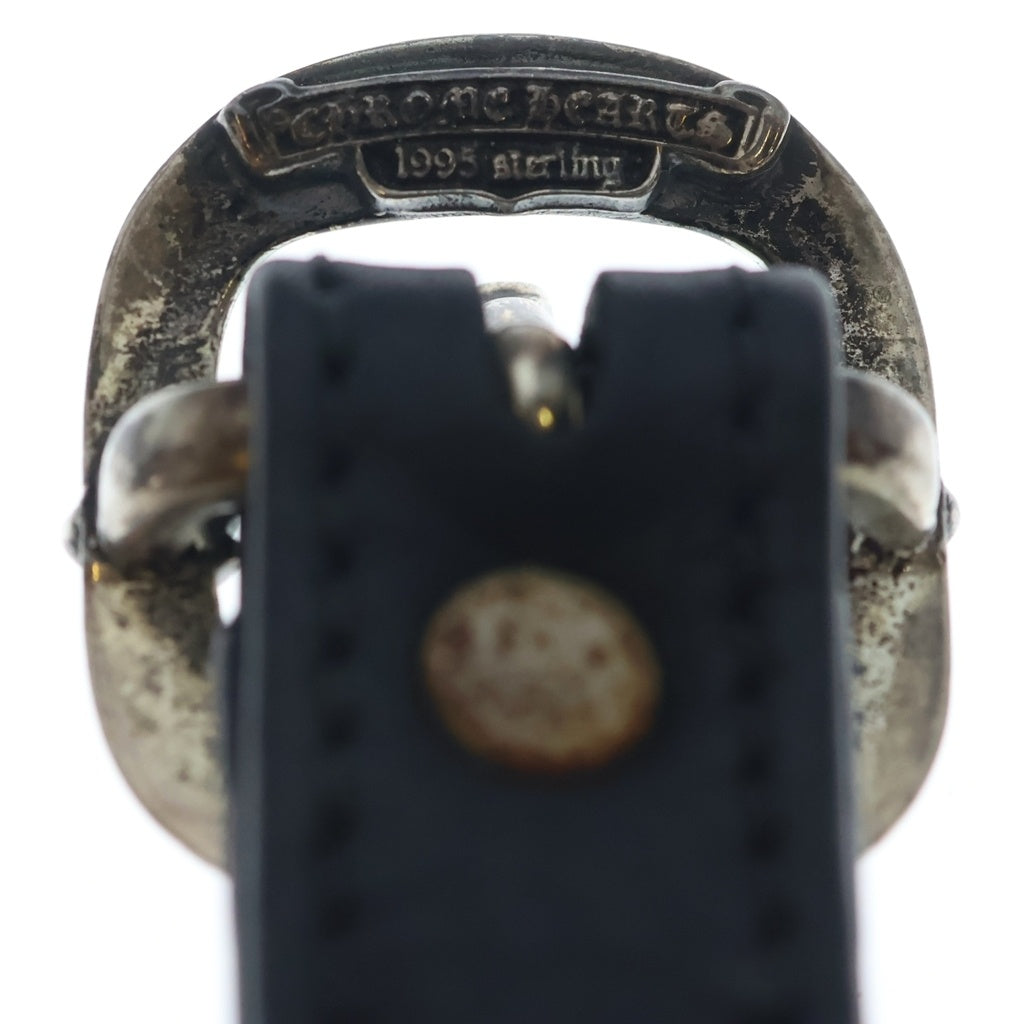 CHROME HEARTS(クロムハーツ) GUNSLINGER ガンスリンガー ラージクロス レザーブレスレット シルバー/ブラック