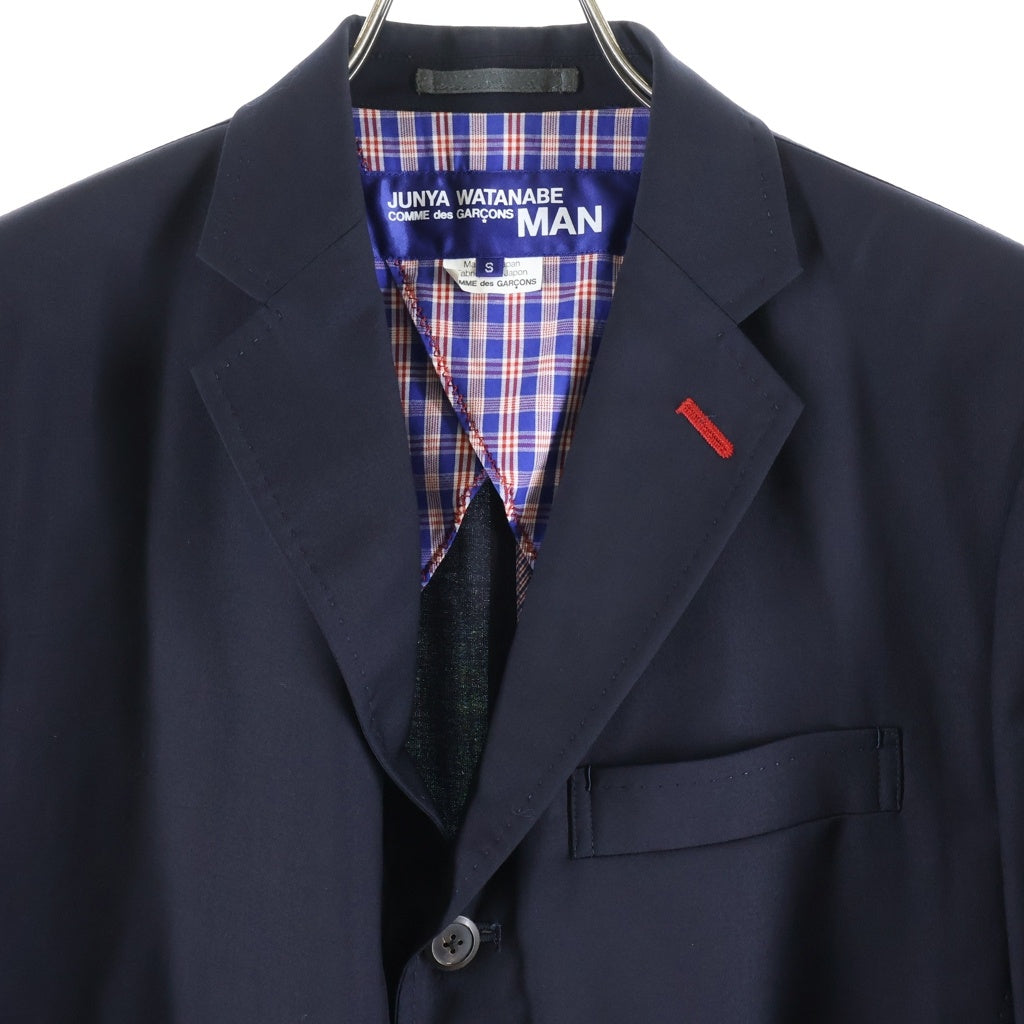 JUNYA WATANABE COMME des GARCONS(ジュンヤワタナベ コムデギャルソン) 13SS Lined Design Jacket ステッチラインデザイン ノッチドラペル 3B シングルテーラードジャケット ネイビー WK-J015