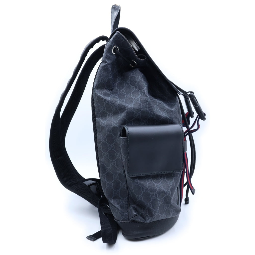 GUCCI(グッチ) GGスプリーム PVC レザー バックパック リュック ブラック 495563 レディース