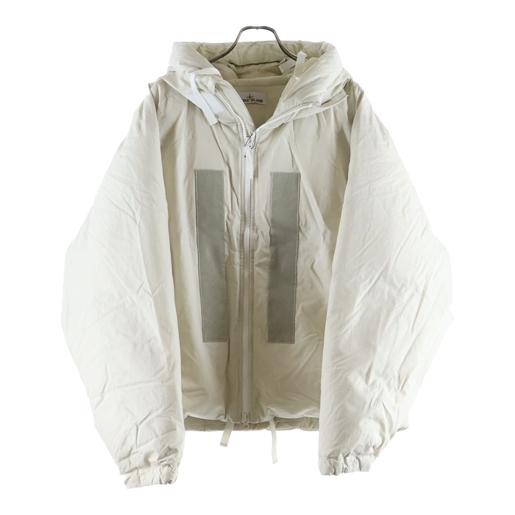 STONE ISLAND(ストーンアイランド) 23AW S.I.MARINA RUBBER WAX POPLIN DOWN ラバーワックス フーディー ポプリン ダウンジャケット アイボリー 7915424X2