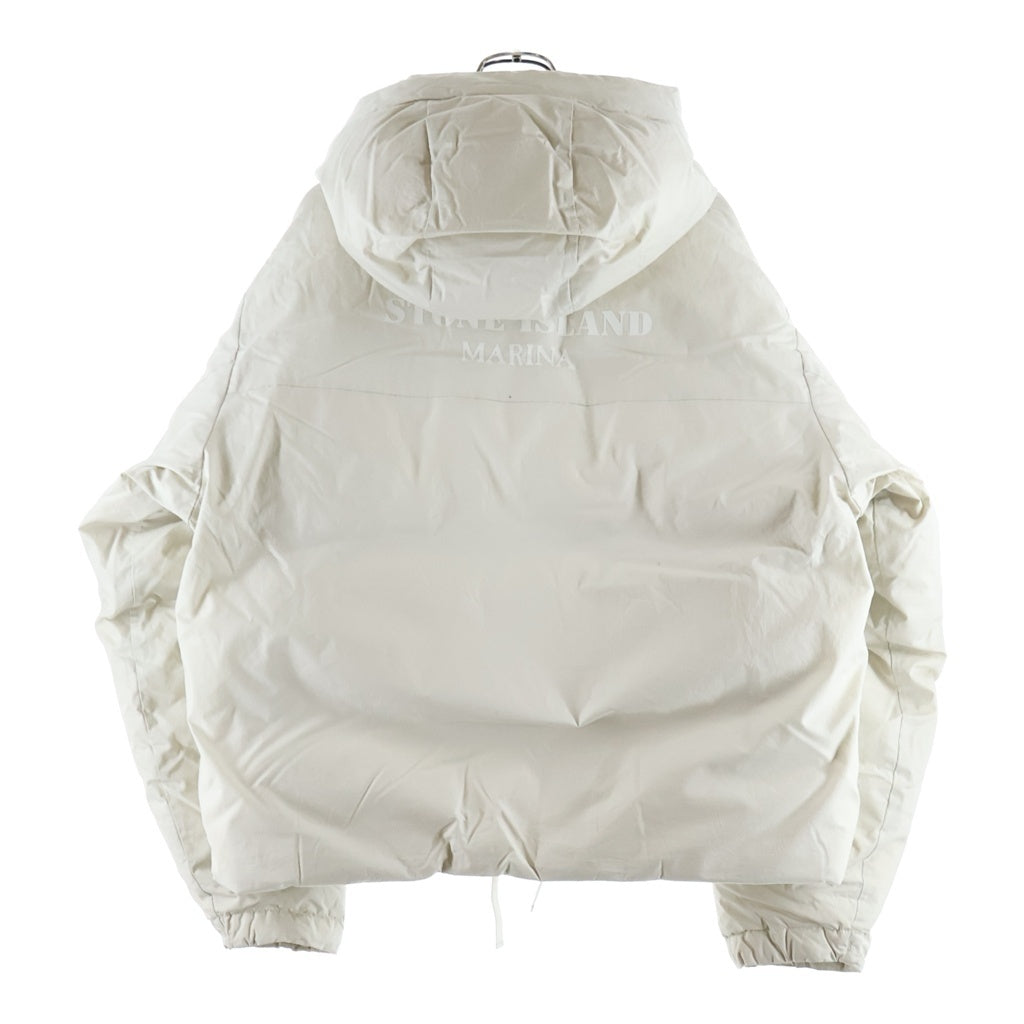 STONE ISLAND(ストーンアイランド) 23AW S.I.MARINA RUBBER WAX POPLIN DOWN ラバーワックス フーディー ポプリン ダウンジャケット アイボリー 7915424X2