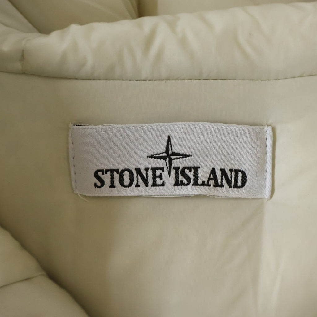 STONE ISLAND(ストーンアイランド) 23AW S.I.MARINA RUBBER WAX POPLIN DOWN ラバーワックス フーディー ポプリン ダウンジャケット アイボリー 7915424X2