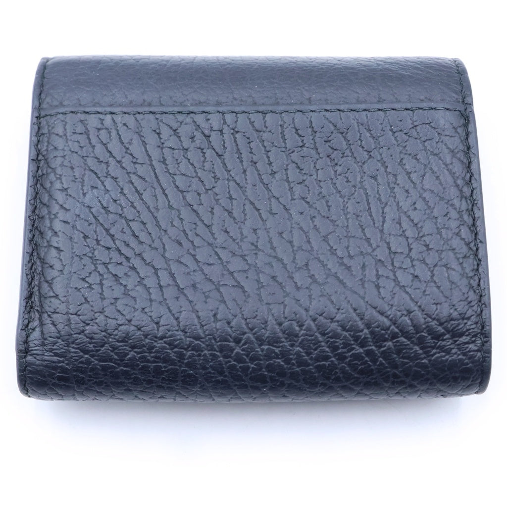 Maison Margiela(メゾンマルジェラ) 4ステッチ レザーコンパクトウォレット コインケース 三つ折り財布 ブラック SA3UI0010