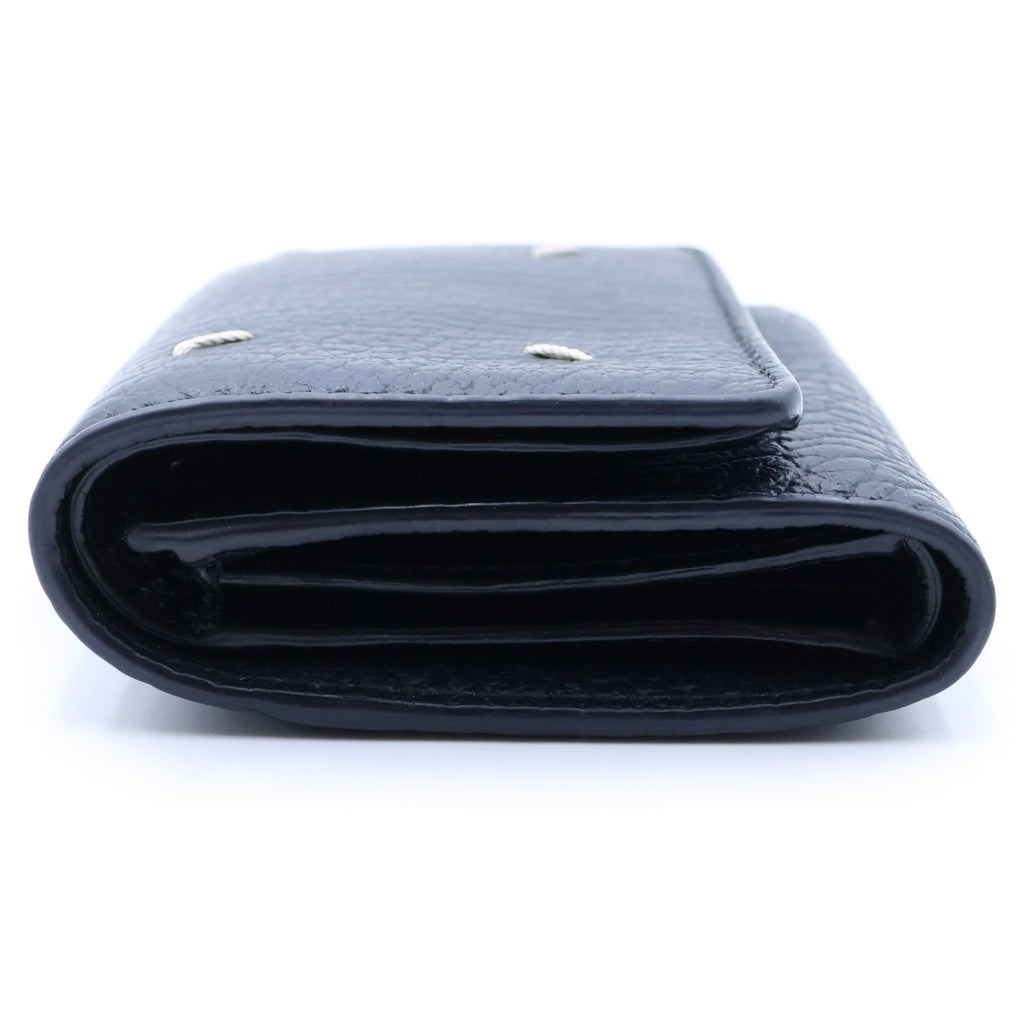 Maison Margiela(メゾンマルジェラ) 4ステッチ レザーコンパクトウォレット コインケース 三つ折り財布 ブラック SA3UI0010