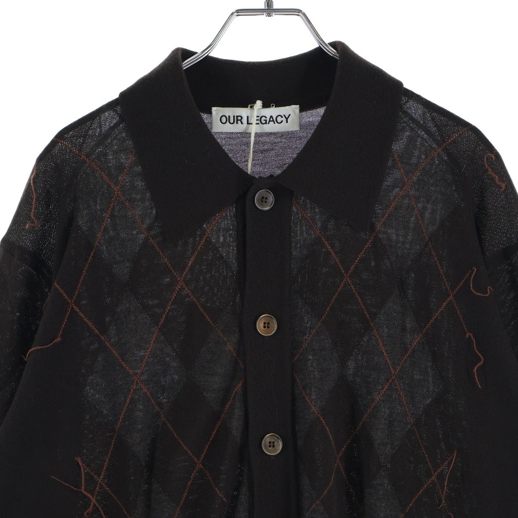 OUR LEGACY(アワーレガシー) 25AW Evening Polo イブニング ポロ フロントボタン ニットカーディガン ブラウン M4253EP