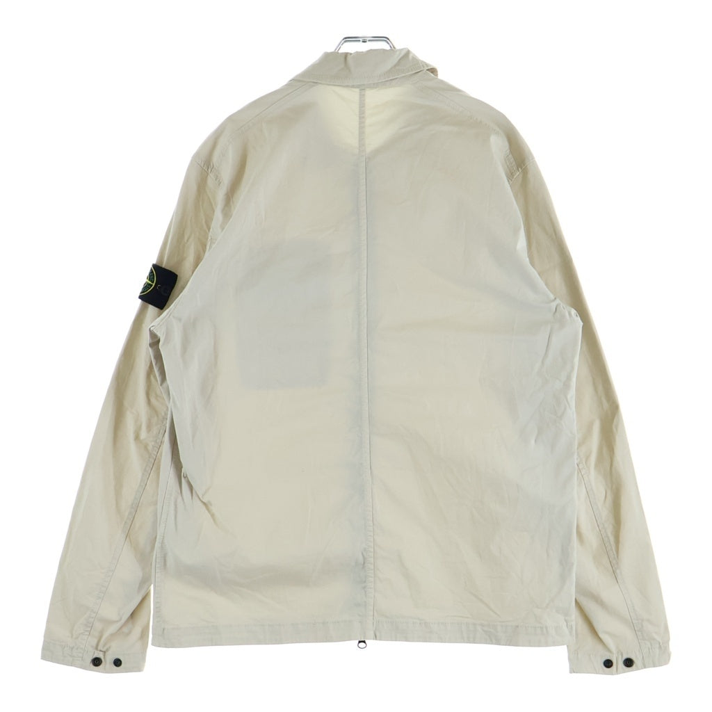STONE ISLAND(ストーンアイランド) ロゴワッペン付き ジップアップ コットンジャケット アイボリー 791511010
