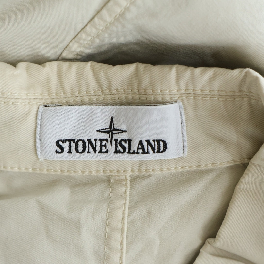 STONE ISLAND(ストーンアイランド) ロゴワッペン付き ジップアップ コットンジャケット アイボリー 791511010
